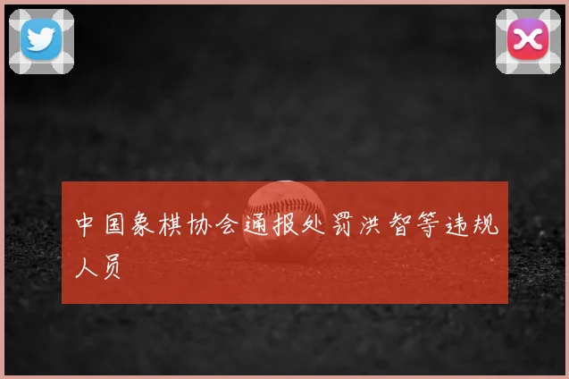 中国象棋协会通报处罚洪智等违规人员